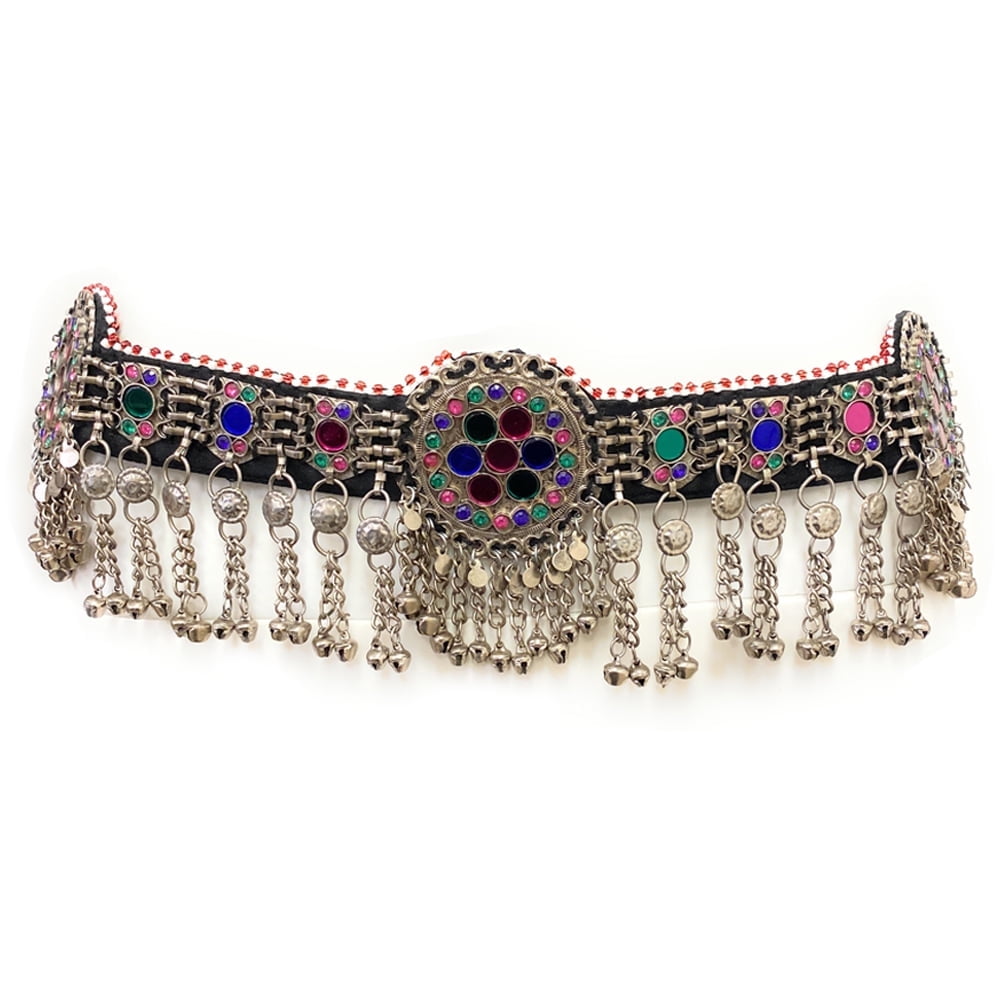 Duel On Jewel Antique Tribal Belly Dance Waist Belt for 