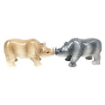 thumbnail image 1 of Dueling African And Asian Rhinoceros Rhino Salt Pepper Shaker Set Ceramic Home and Kitchen Decorative For Pachyderm Collectors Party Hosting Accessory, 1 of 4