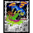 thumbnail image 1 of Dueling Dragons - Fuzzy Velvet Coloring Poster 16x20 Inches, 1 of 2