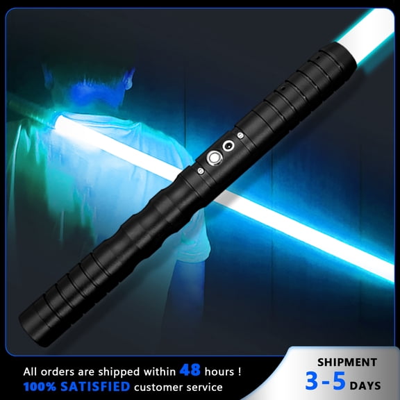 Dueling Light Saber,Black Series Lightsaber, with 3 Realistic Blaster Sound Mode and Flashes,USB Charging,Detachable (Black Hilt)