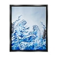 thumbnail image 1 of Dueling Tigers Ocean Waves Animals & Insects Painting Jet Black Framed Art Print Wall Art, 1 of 6