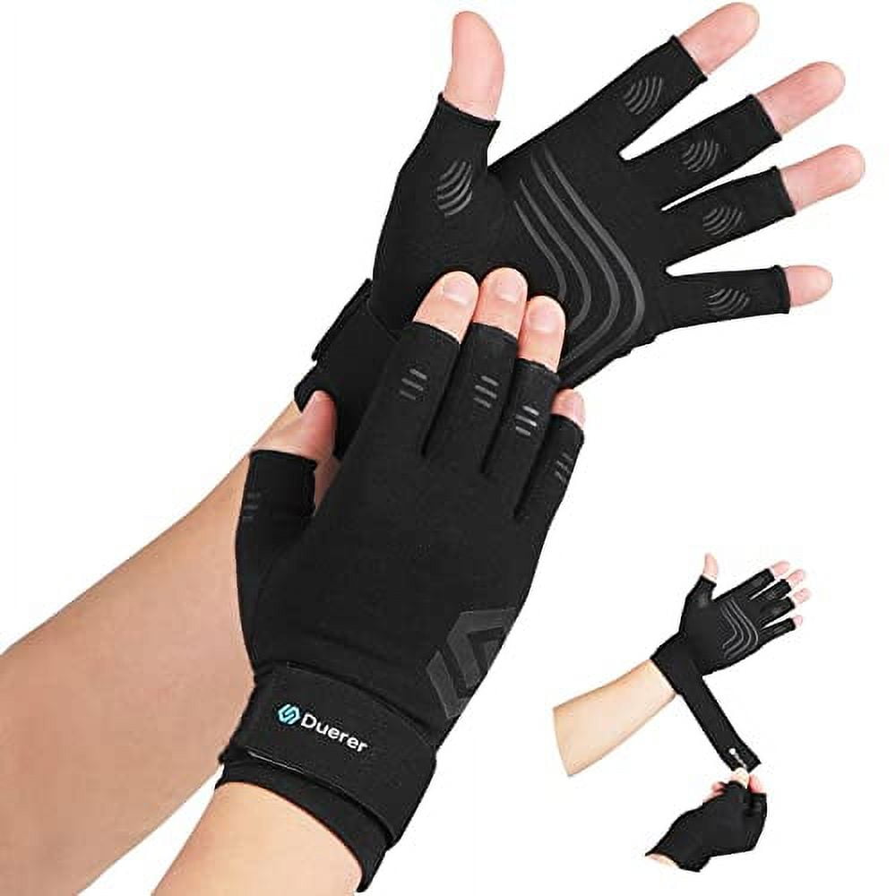 Duerer Arthritis Compression Gloves with Straps, Women Men for RSI, Carpal Tunnel, Rheumatoid