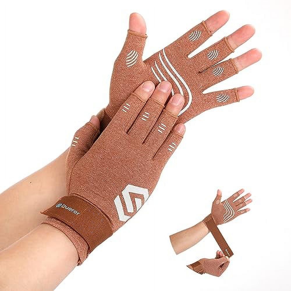 Duerer Arthritis Compression Gloves with Straps, Women Men for RSI