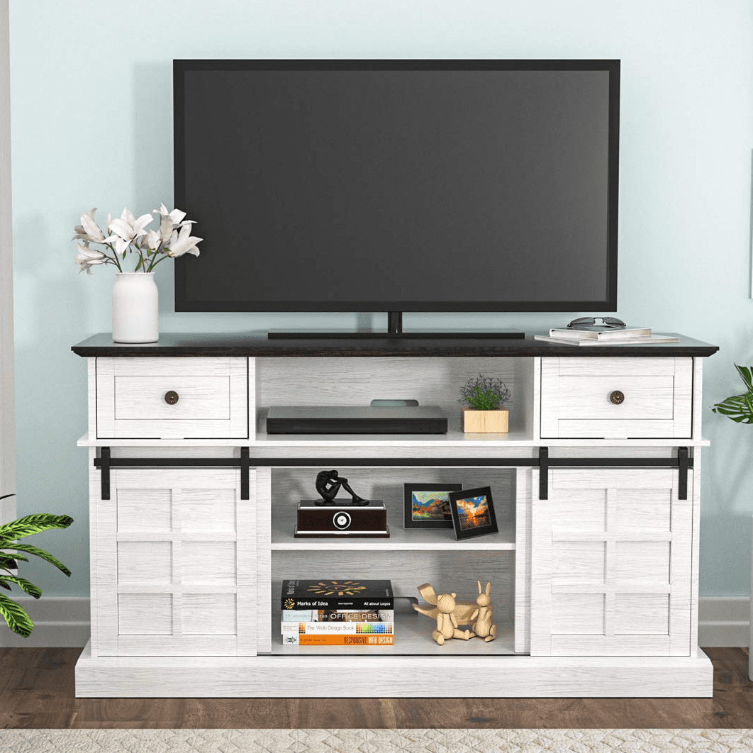 Duerer Barn Door TV Stand Modern Farmhouse Entertainment Console Center