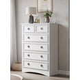thumbnail image 1 of Duerer Modern Drawer Dresser Chest with 6 Drawers, White, for Living Room Bedroom Hallway, 1 of 10