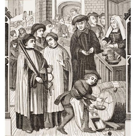 Dues On Wines Granted To The Chapter of Tournai by King Chilperic Poster Print, Large - 28 x 30
