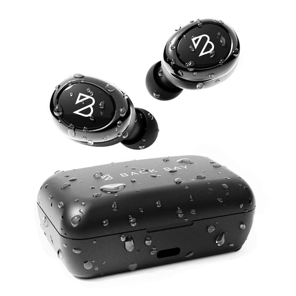 Back Bay Audio Sweatproof Wireless Bluetooth Earbuds, 130 Hour Battery Life