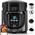 thumbnail image 1 of Duet Air Fryer, Electric Pressure Cooker & Grill Combo, 540 IN 1 Multicooker with 3 Removable Lids, Slow Cook, Sautés, Dehydrator, 18/10 SS Pot, Sure-Lock Safety Tech 13 Deluxe Accessories, 1 of 5