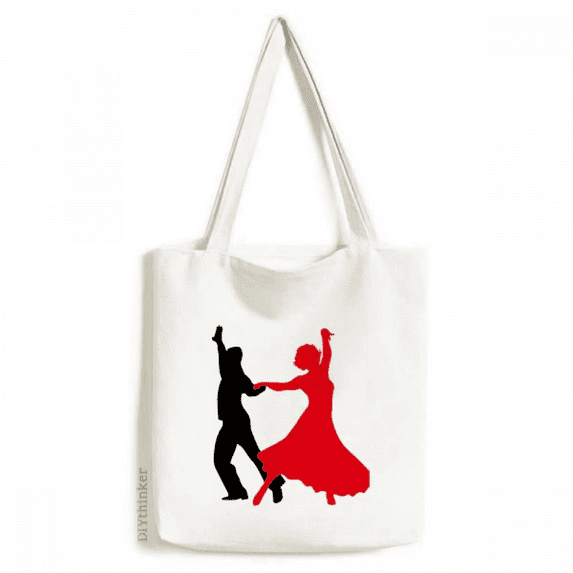Duet Dance Social Dancing Dancer Tote Canvas Bag Shopping Satchel Casual Handbag