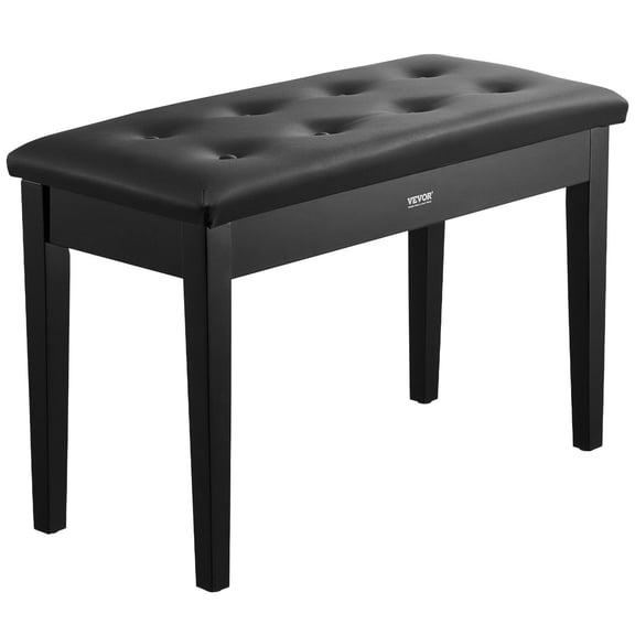 Duet Piano Bench with Storage 29.5 x 14 x 19 Inches High Density Padded Cushion Wooden Stool for Keyboard Living Room Vanity