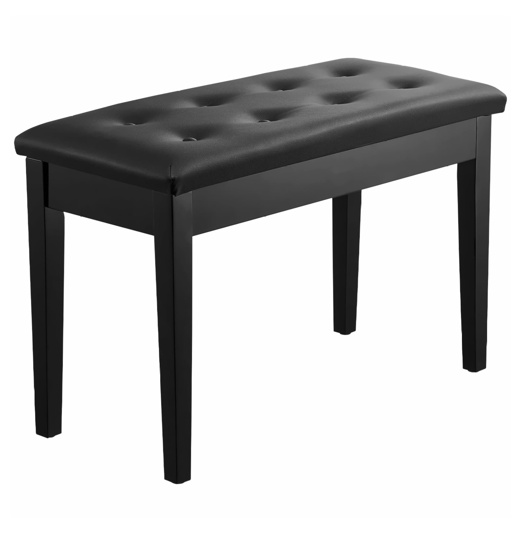 Duet Piano Bench with Storage - Padded Wooden Keyboard Stool - 29.5" x 14" x 19" - Adjustable Seat - Music Room Furniture