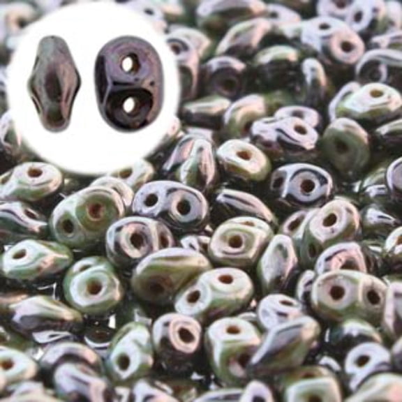 Duets Black/White Lazure Blue Superduo Beads DU0503849-65431-TB