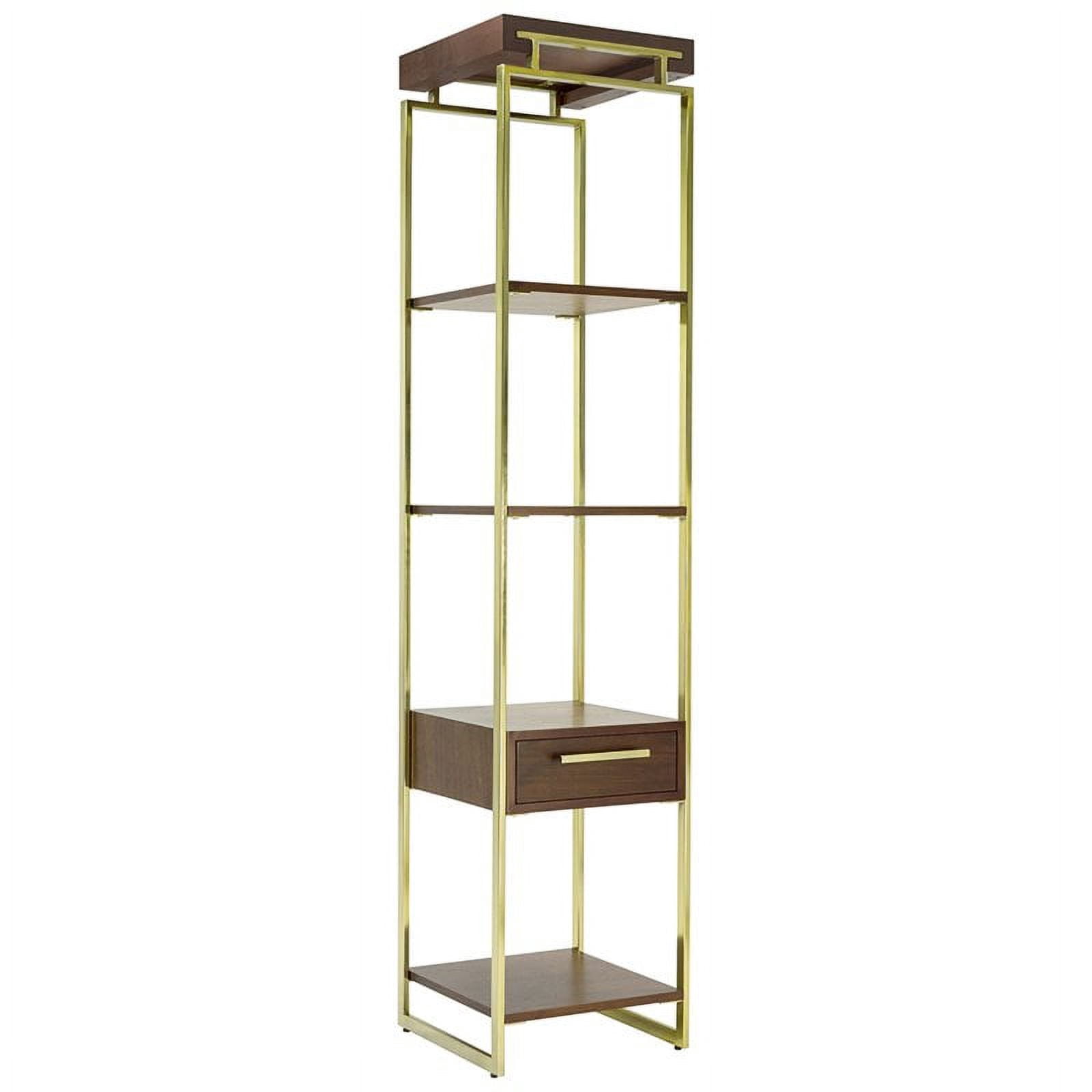 Yosemite Duette 4 Shelf Narrow Bookcase in Rich Nut Brown