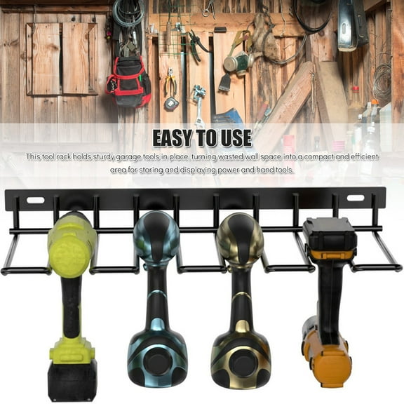 Duety 17x2.1 in Heavy Duty Floating Power Tools Organizer, Wall Mounted Storage Rack for Handheld & Power Tools, Space Saving Drill Metal Tool Shelf