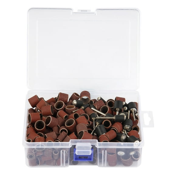 Duety 384pcs Sanding Band Drum 1/2 3/8 1/4 80-600Grit Sand Paper Rotary Drill Bit Dremel