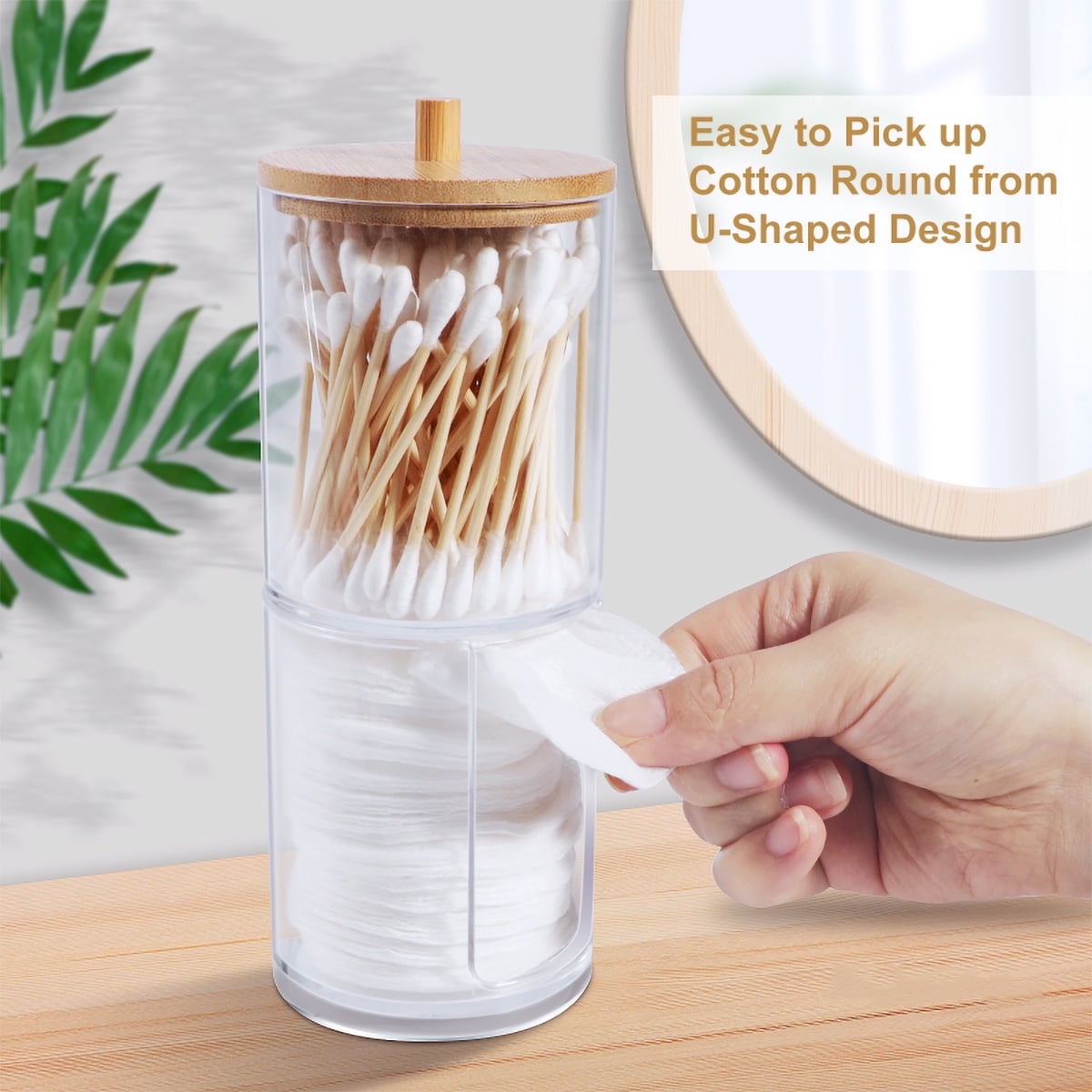 Duety Acrylic Qtip Holder Dispenser，Bathroom Accessories Organizer With ...