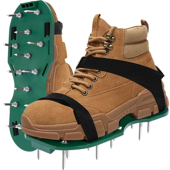 TMWEFUSC Lawn Aerator Shoes, Manual Lawn Aerator with Spike Adjustable Spiked, Aerating Sandals Reusable Plastic Lawn Aerator Sandals Lawn Equipment Tool, for Yard Patio Garden Lawn