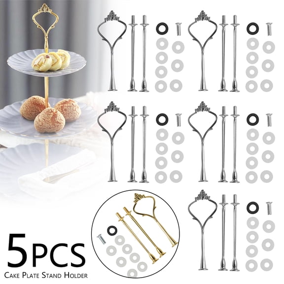 Duety Cake Plate Stand Handle, 2 Or 5 Tier Metal Fruit Cake Cupcake Plate Stand Handle Fitting Hardware For Christmas Dinner Party Wedding Family Banquet