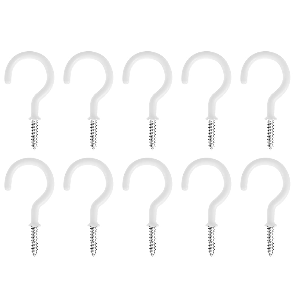 20 Pcs Manganese Steel Screw-in Hooks - M4 Threaded, 4.45cm/1.75in, Rustproof Heavy Duty Cup Hangers For Indoor & Outdoor Use