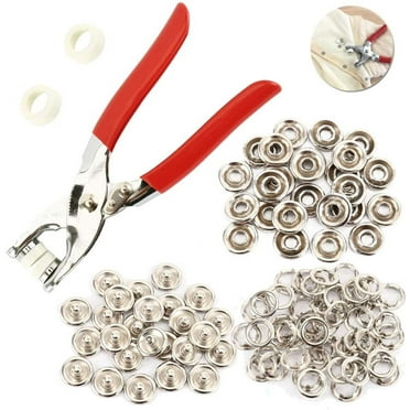 Duety  DIY 100 Sets Metal Snaps Buttons with Fastener Pliers Press Tool Kit for for Sewing and Crafting (9.5mm)