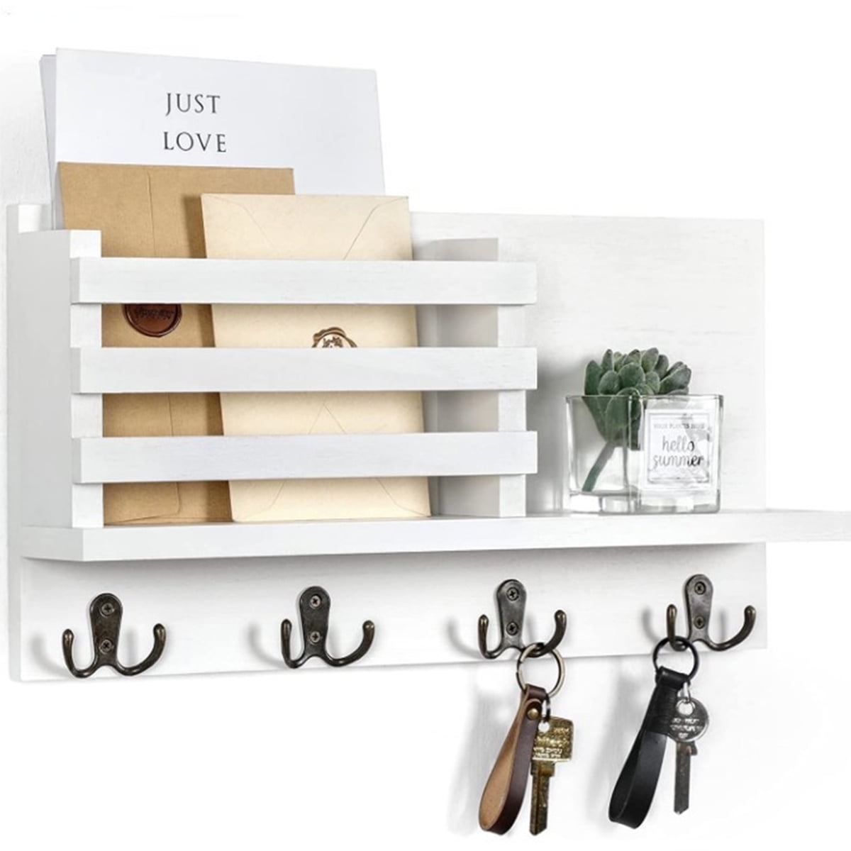 Duety Key Holder for Wall Decorative Mail Organizer and Key Rack with Tray for Hallway Kitchen Farmhouse Decor Stainless Steel Key Hooks Mail Holder Wall Mounted Walmart