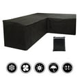thumbnail image 1 of Duety L-Shaped Sectional Sofa Covers Waterproof Outdoor Tear Proof Patio Couch Cover Garden Furniture Protector,210D Waterproof Dustproof Polyester Corner Sofa Couch Protector Cover with Storage Bag, 1 of 11