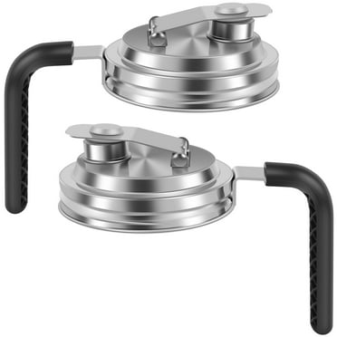 Duety Mason Jar Flip Spouts Lids Stainless Steel Spouts Lid with Handle Anti Slip Design Spouts Lid Good Seal Easy to Use Spouts Lid Suitable for Mason Jars