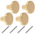 thumbnail image 1 of Duety  Set of 4 Door Knobs Round Solid Brass Cabinet Knobs Round Vintage Furniture Handles with Screws for Cabinet Cupboard Drawers 20 x 25mm (4Pcs), 1 of 8