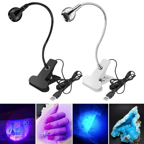 Duety UV Glue Lamp Ultraviolet, UV Glue Curing Lamp, USB 3W UV Glue Lamp Ultraviolet LED Purple Light With Clip and Switch for Fluorescent Paint