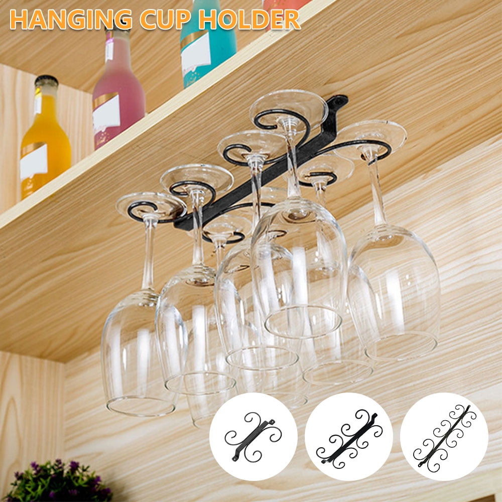 1/2pcs Wine Glass Holder Heavy Duty Under Cabinet Kitchen Organization And  Storage For Kitchen Decor Wall Mounted Wine Rack - AliExpress