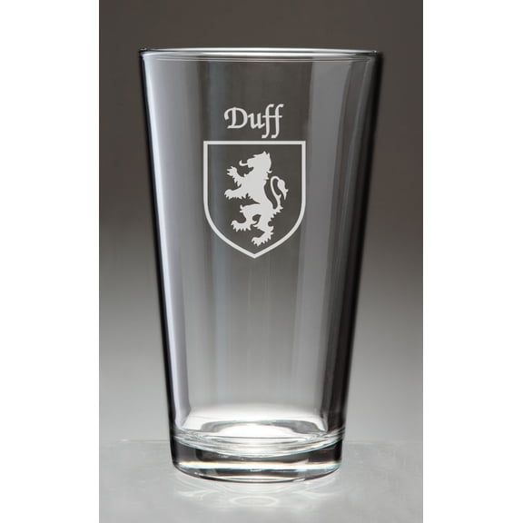 Duff Irish Coat of Arms Pint Glasses - Set of 4 (Sand Etched)