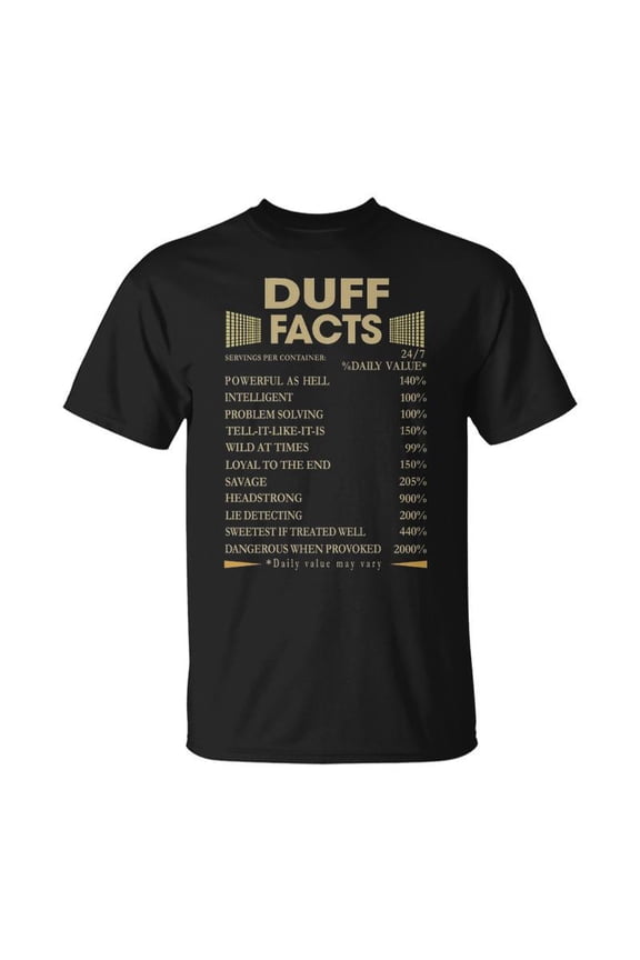 Duff Name Duff Facts TShirt