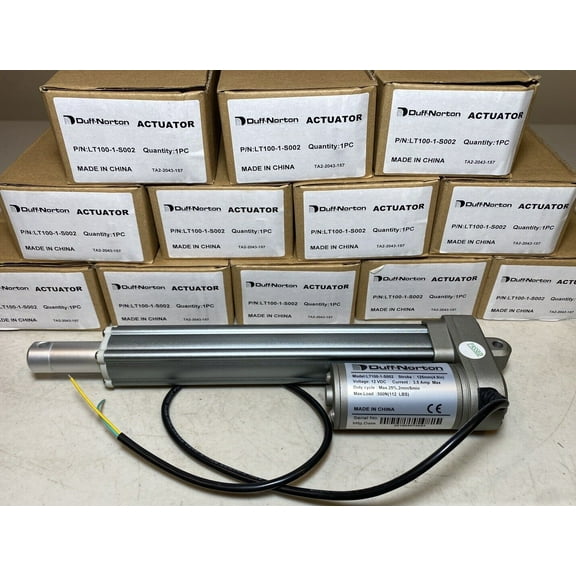 Duff-Norton 12VDC Linear Actuator 125mm Stroke, 112 Lb Load LT100-1-S002 NEW