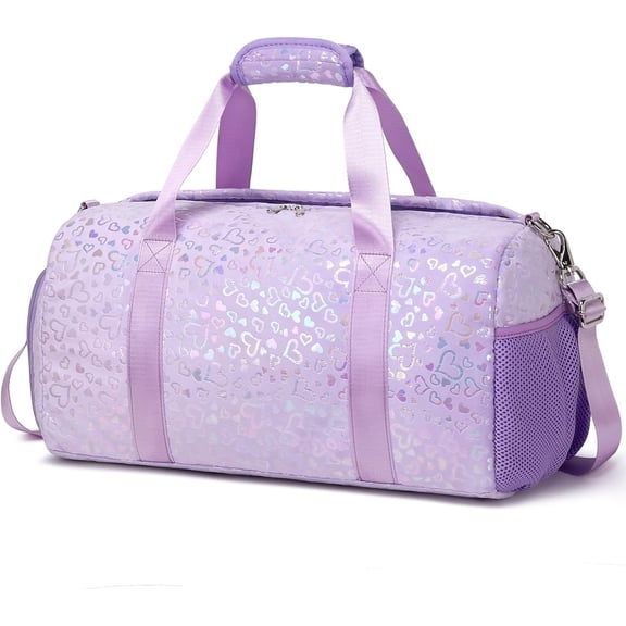 Duffel Bag for Girls Fluffy Ballet Dance Bag for GirlsSports Gym Bag Water Resistant Travel Duffle Bags with Shoes Compartment