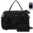 thumbnail image 1 of SportsNew Business Travel Bag with  Shoe Compartment  Wet Pocket ,TSA Carry on Personal Item Bag  18x14x8,Laptop Bag  with USB Charging Port, Gym Bag with Strip for Men Women(Black Bag), 1 of 10