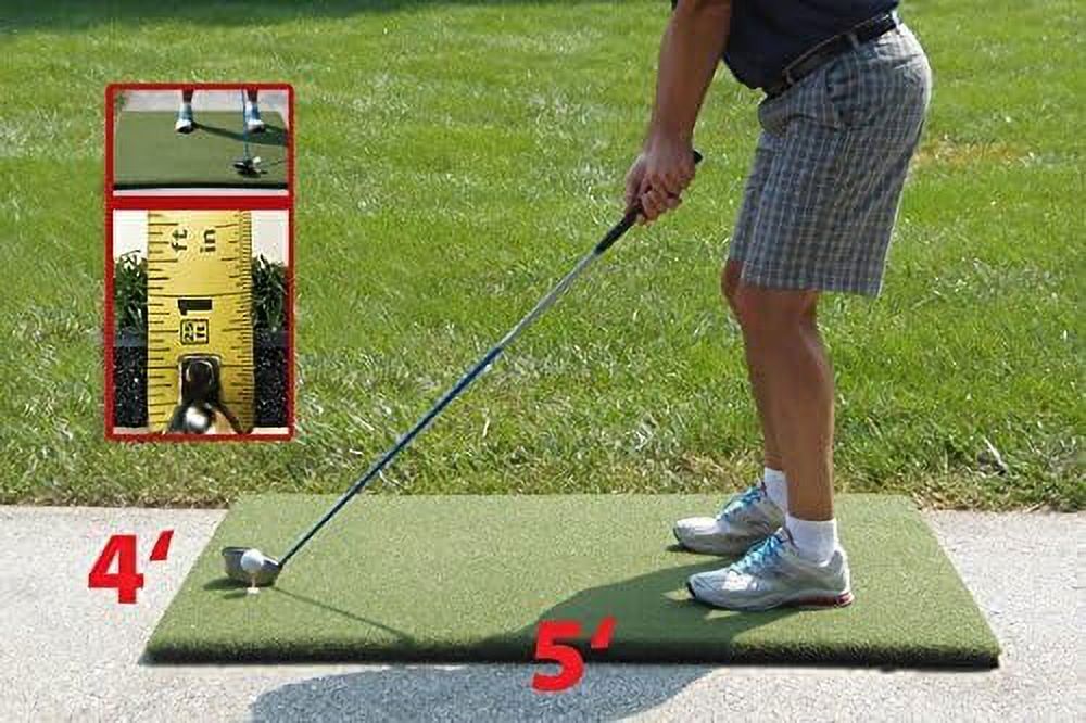 Duffer Golf Practice Mat 4x5 - Indoor Outdoor Heavy Duty Use Nylon Turf ...