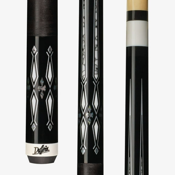 Dufferin D-SE23 Billiards Playing Cue Pool Stick Pro Taper Tiger Everest Tip Black Irish Linen Wrap Graphic Points