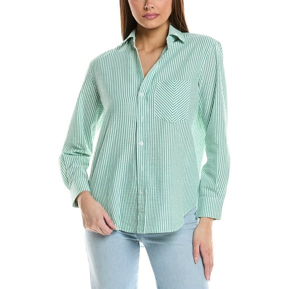 Duffield Lane womens  Bobbi Button-Down Shirt, xs, Green