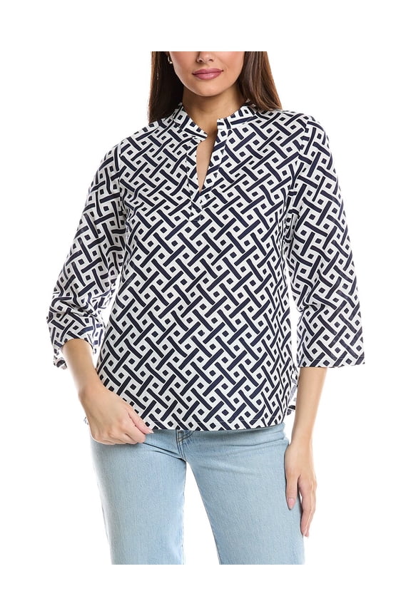 womens Hazel Linen-Blend Tunic, xs, Blue