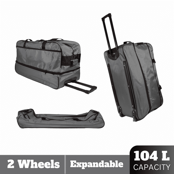 Duffle Bag 140 L Capacity, Wheeled, 3 Carry Handles, Expandable, Foldable, Pockets for Travel Overnighter Weekender Moving