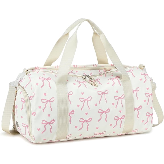 Duffle Bag for Girls, Lightweight Girls Overnight & Weekender Travel Bag with Shoe Compartment and Wet Pocket, Cute Duffel Bags for  Dance,  Sleepovers, Gym & Weekend Trips