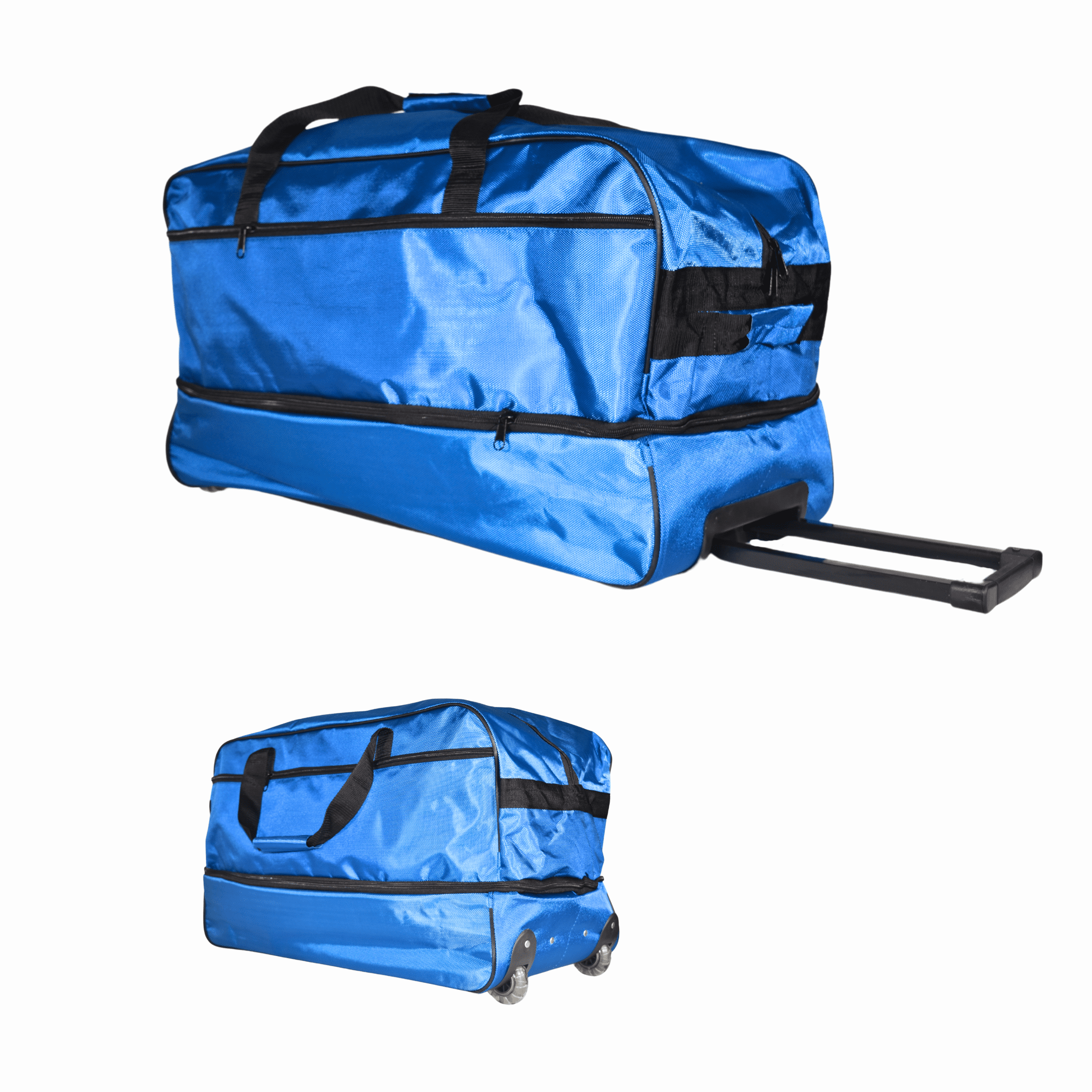 Duffle Bag Suitcase Large Wheeled Expandable for Moving Travel 27.5 IN 140 L Capacity, Blue