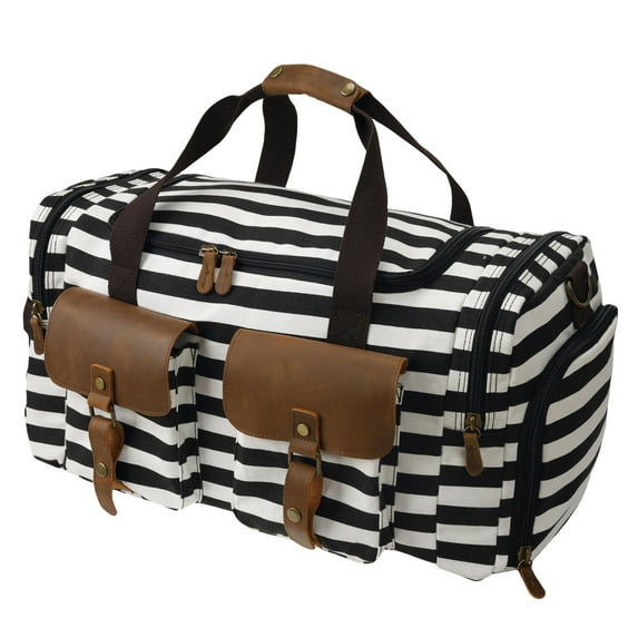 Duffle Bag for Travel Weekender Overnight Carry On Bag for Men Messenger Bag Canvas Travel Bag Shoulder Bag Crossbody Bag Case for Men Women Striped