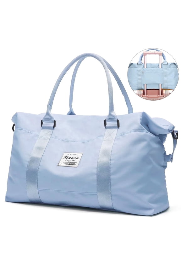 Duffle Bags Travel Duffel Bags Carry On Bag 40L Weekender Luggage Tote Equipment Bag with Wet Pocket, Foldable Water-Resistant Gym Travel Bag for Men Women, Blue