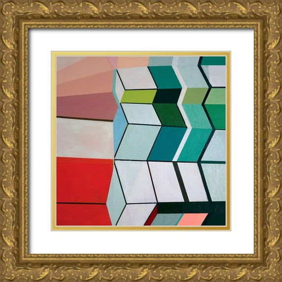 Duffy, Naomi Taitz 15x15 Gold Ornate Wood Framed with Double Matting Museum Art Print Titled - Angles No. 3