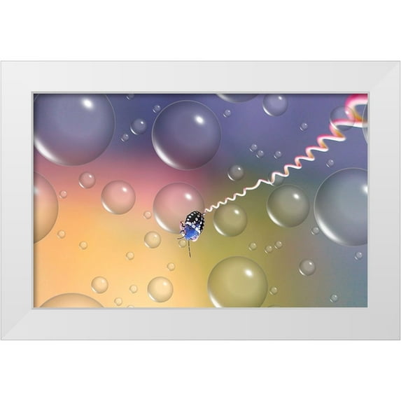 Dufour, Thierry 24x17 White Modern Wood Framed Museum Art Print Titled - Bungee Jumping...