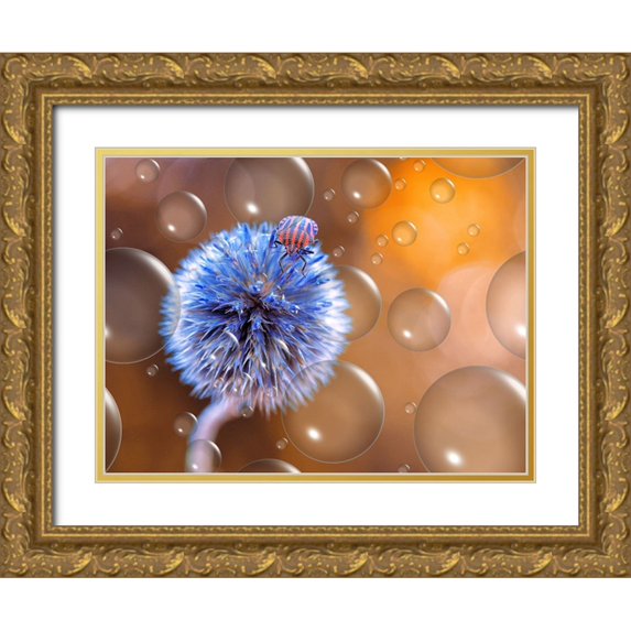 Dufour, Thierry 32x25 Gold Ornate Wood Framed with Double Matting Museum Art Print Titled - Blue Exoplanet...