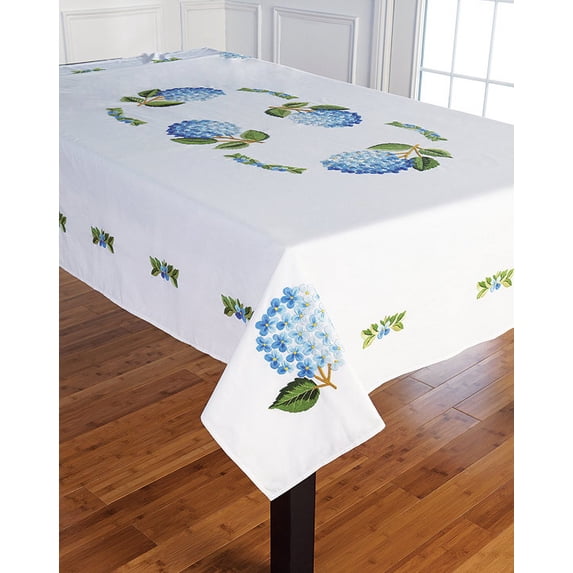Duftin Blue Hydrangea Tablecloth 60" Round