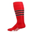 thumbnail image 1 of MadSportsStuff Dugout Striped Baseball Socks - Red (Scarlet)/Black/White, Small, 1 of 2