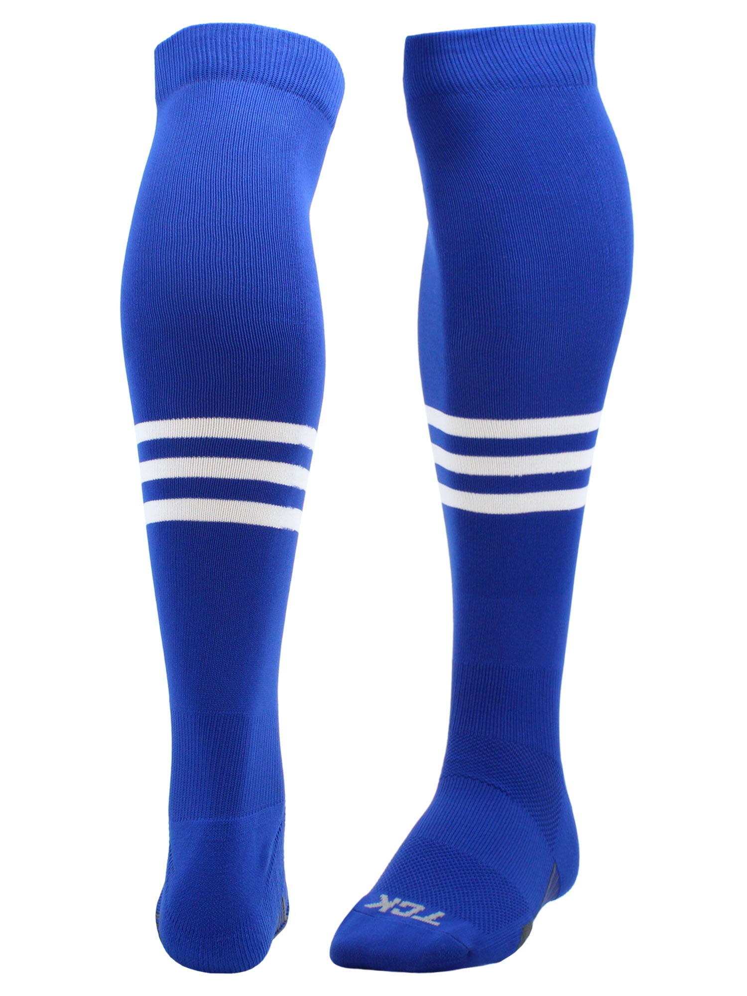 Dugout 3 Stripe Over the Knee Baseball Socks Pattern B (Royal/White ...